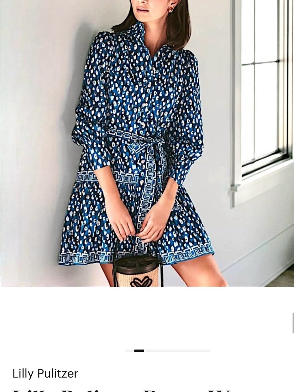 Lilly Pulitzer Blue Printed Belted Mini Dress